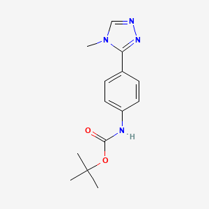 molecular formula C14H18N4O2 B13498225 tert-butyl [4-(4-methyl-4H-1,2,4-triazol-3-yl)phenyl]carbamate 