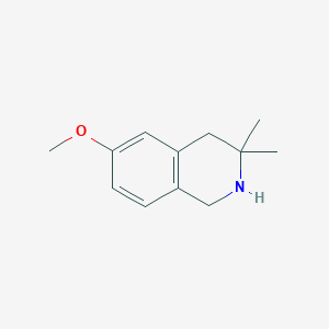 molecular formula C12H17NO B13498235 6-Methoxy-3,3-dimethyl-1,2,3,4-tetrahydroisoquinoline 