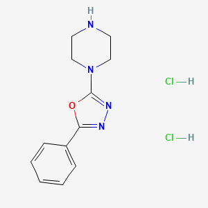 molecular formula C12H16Cl2N4O B13498268 1-(5-Phenyl-1,3,4-oxadiazol-2-yl)piperazine dihydrochloride 