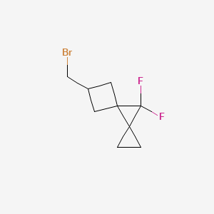 molecular formula C9H11BrF2 B13498379 6-(bromomethyl)-8,8-difluorodispiro[2.0.3^{4}.1^{3}]octane, Mixture of diastereomers 