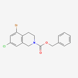 molecular formula C17H15BrClNO2 B13498400 benzyl 5-bromo-7-chloro-3,4-dihydroisoquinoline-2(1H)-carboxylate 