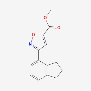 molecular formula C14H13NO3 B13498451 methyl 3-(2,3-dihydro-1H-inden-4-yl)-1,2-oxazole-5-carboxylate 