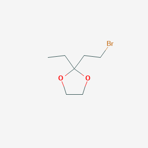 molecular formula C7H13BrO2 B13498454 2-(2-Bromoethyl)-2-ethyl-1,3-dioxolane 