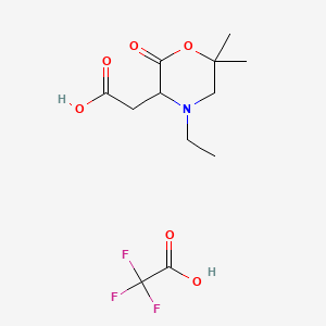 2-(4-Ethyl-6,6-dimethyl-2-oxomorpholin-3-yl)acetic acid, trifluoroacetic acid