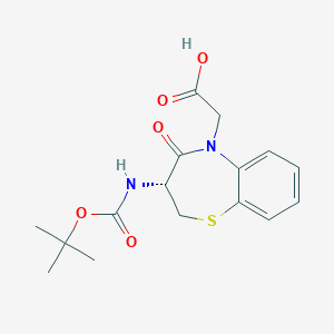 molecular formula C16H20N2O5S B1349860 (R)-Boc-3-amino-5-carboxymethyl-2,3-dihydro-1,5-benzothiazepin-4(5H)-one CAS No. 250349-14-5