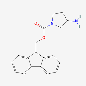 molecular formula C19H20N2O2 B1349871 (9H-fluoren-9-yl)methyl 3-aminopyrrolidine-1-carboxylate CAS No. 813412-37-2