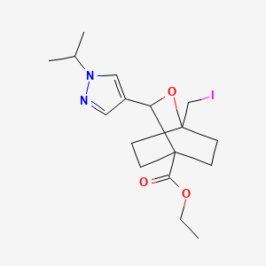 ethyl 1-(iodomethyl)-3-[1-(propan-2-yl)-1H-pyrazol-4-yl]-2-oxabicyclo[2.2.2]octane-4-carboxylate