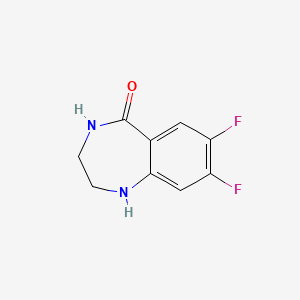 molecular formula C9H8F2N2O B13498742 7,8-difluoro-2,3,4,5-tetrahydro-1H-1,4-benzodiazepin-5-one 