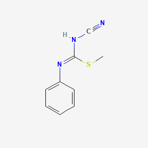 molecular formula C9H9N3S B1349907 methyl N-cyano-N'-phenylcarbamimidothioate CAS No. 21504-96-1