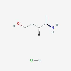 molecular formula C6H16ClNO B13499206 (3r,4s)-4-Amino-3-methylpentan-1-ol hydrochloride 