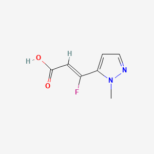 molecular formula C7H7FN2O2 B13499282 (2Z)-3-fluoro-3-(1-methyl-1H-pyrazol-5-yl)prop-2-enoic acid 