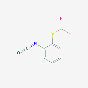 molecular formula C8H5F2NOS B13499294 1-[(Difluoromethyl)sulfanyl]-2-isocyanatobenzene 