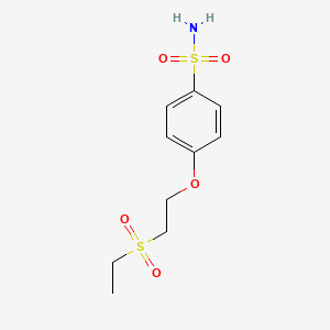 molecular formula C10H15NO5S2 B13499362 4-(2-(Ethylsulfonyl)ethoxy)benzenesulfonamide 