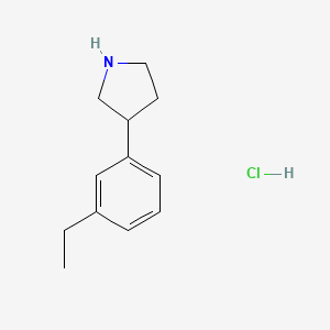 molecular formula C12H18ClN B13499392 3-(3-Ethylphenyl)pyrrolidine hydrochloride 