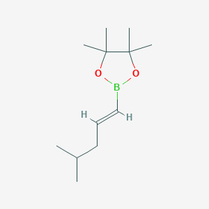 molecular formula C12H23BO2 B13499427 (E)-4,4,5,5-Tetramethyl-2-(4-methylpent-1-en-1-yl)-1,3,2-dioxaborolane 