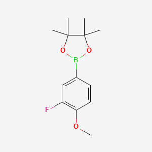 molecular formula C13H18BFO3 B1349947 2-(3-Fluoro-4-methoxyphenyl)-4,4,5,5-tetramethyl-1,3,2-dioxaborolane CAS No. 754226-34-1