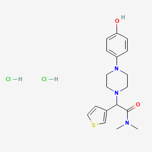 molecular formula C18H25Cl2N3O2S B13499496 2-[4-(4-hydroxyphenyl)piperazin-1-yl]-N,N-dimethyl-2-(thiophen-3-yl)acetamide dihydrochloride 