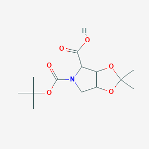 molecular formula C13H21NO6 B13499621 5-[(Tert-butoxy)carbonyl]-2,2-dimethyl-hexahydro-[1,3]dioxolo[4,5-c]pyrrole-4-carboxylic acid 