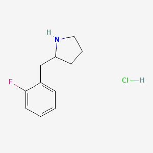 molecular formula C11H15ClFN B13499746 2-[(2-Fluorophenyl)methyl]pyrrolidine hydrochloride 