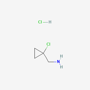 molecular formula C4H9Cl2N B13499752 1-(1-Chlorocyclopropyl)methanamine hydrochloride 