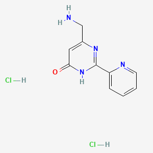 6-(Aminomethyl)-2-(pyridin-2-yl)-3,4-dihydropyrimidin-4-one dihydrochloride