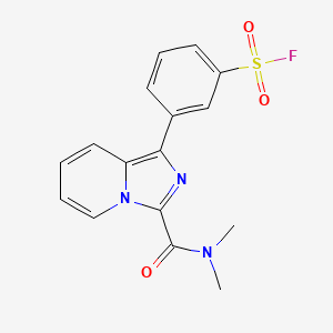 molecular formula C16H14FN3O3S B13499854 3-(3-(Dimethylcarbamoyl)imidazo[1,5-a]pyridin-1-yl)benzenesulfonyl fluoride 