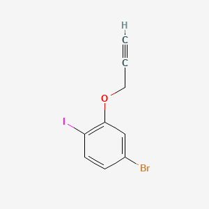 molecular formula C9H6BrIO B13499858 4-Bromo-1-iodo-2-(prop-2-yn-1-yloxy)benzene 