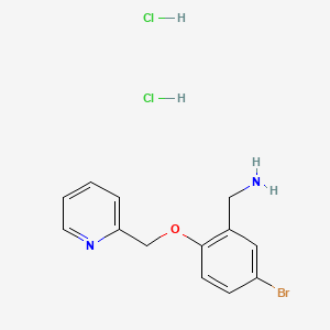 1-{5-Bromo-2-[(pyridin-2-yl)methoxy]phenyl}methanamine dihydrochloride