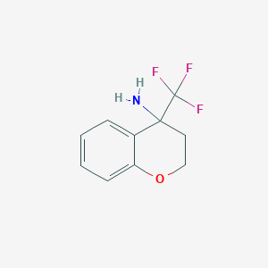 molecular formula C10H10F3NO B13499888 4-(Trifluoromethyl)chroman-4-amine 