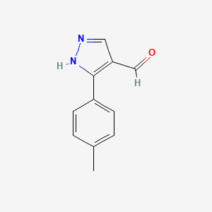 molecular formula C11H10N2O B1349989 3-(4-methylphenyl)-1H-pyrazole-4-carbaldehyde CAS No. 350988-62-4