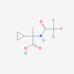 molecular formula C8H10F3NO3 B13499894 2-Cyclopropyl-2-(2,2,2-trifluoroacetamido)propanoic acid 