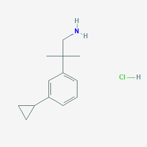 2-(3-Cyclopropylphenyl)-2-methylpropan-1-amine hydrochloride