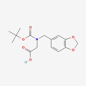 molecular formula C15H19NO6 B13499923 2-{[(1,3-Dioxaindan-5-yl)methyl][(tert-butoxy)carbonyl]amino}acetic acid CAS No. 777946-62-0