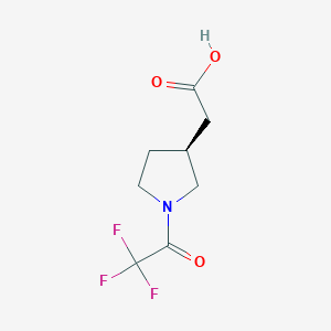 molecular formula C8H10F3NO3 B13500066 2-[(3S)-1-(trifluoroacetyl)pyrrolidin-3-yl]acetic acid 