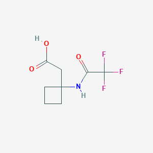 molecular formula C8H10F3NO3 B13500068 2-(1-(2,2,2-Trifluoroacetamido)cyclobutyl)acetic acid 