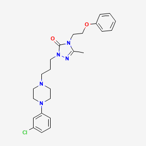 molecular formula C24H30ClN5O2 B13500080 1-{3-[4-(3-chlorophenyl)piperazin-1-yl]propyl}-3-methyl-4-(2-phenoxyethyl)-4,5-dihydro-1H-1,2,4-triazol-5-one 