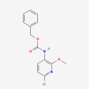 molecular formula C14H13BrN2O3 B13500106 3-Cbz-amino-6-bromo-2-methoxypyridine 