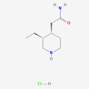 molecular formula C9H19ClN2O B13500110 2-[(3R,4S)-3-ethylpiperidin-4-yl]acetamide hydrochloride 