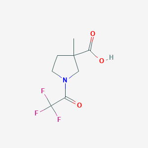 molecular formula C8H10F3NO3 B13500138 3-Methyl-1-(2,2,2-trifluoroacetyl)pyrrolidine-3-carboxylic acid 