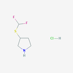 molecular formula C5H10ClF2NS B13500208 3-[(Difluoromethyl)sulfanyl]pyrrolidine hydrochloride 