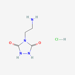 molecular formula C4H9ClN4O2 B13500213 4-(2-Aminoethyl)-1,2,4-triazolidine-3,5-dione hydrochloride 