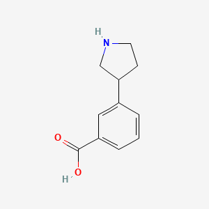 molecular formula C11H13NO2 B13500272 3-(Pyrrolidin-3-yl)benzoic acid 