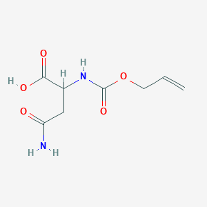 molecular formula C8H12N2O5 B13500305 3-Carbamoyl-2-{[(prop-2-en-1-yloxy)carbonyl]amino}propanoic acid 