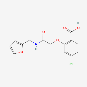 molecular formula C14H12ClNO5 B13500343 4-Chloro-2-({[(furan-2-yl)methyl]carbamoyl}methoxy)benzoic acid 