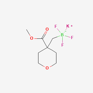 molecular formula C8H13BF3KO3 B13500384 Potassium trifluoro({[4-(methoxycarbonyl)oxan-4-yl]methyl})boranuide 