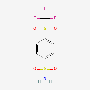 molecular formula C7H6F3NO4S2 B13500416 4-(Trifluoromethanesulfonyl)benzene-1-sulfonamide CAS No. 2070-48-6