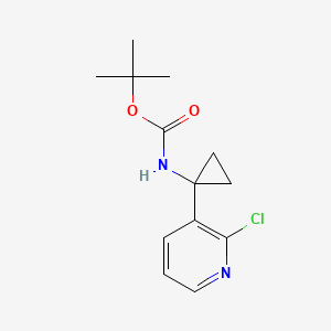 molecular formula C13H17ClN2O2 B13500436 tert-butyl N-[1-(2-chloropyridin-3-yl)cyclopropyl]carbamate 