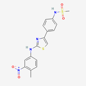 molecular formula C17H16N4O4S2 B13500457 N-(4-{2-[(4-methyl-3-nitrophenyl)amino]-1,3-thiazol-4-yl}phenyl)methanesulfonamide 