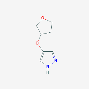 molecular formula C7H10N2O2 B13500463 4-(Oxolan-3-yloxy)-1H-pyrazole 