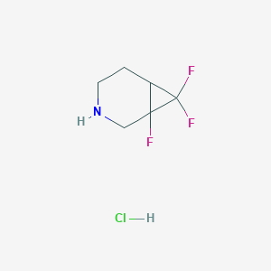 molecular formula C6H9ClF3N B13500475 1,7,7-Trifluoro-3-azabicyclo[4.1.0]heptanehydrochloride 